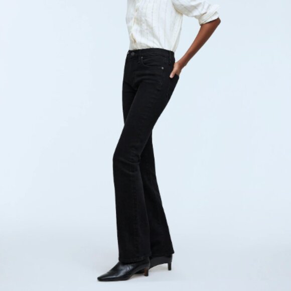 Madewell Black Mid Rise Kick out Flare Jeans 30 - Picture 1 of 10